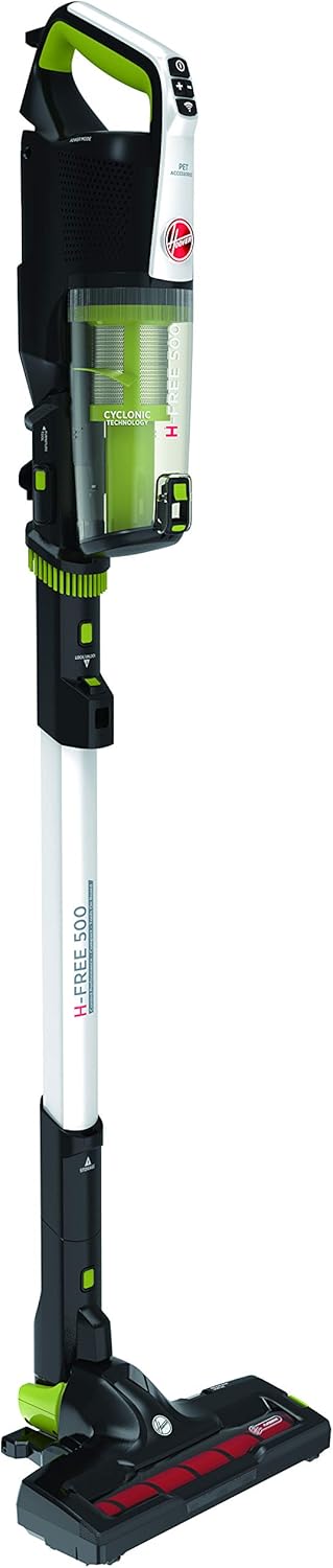 Hoover HF522NPW H-Free 500 - Aspiradora Escoba sin Cable, WiFi, Almacenaje 69 cm ,Especial Hogar y Coche, Ion Litio 22 V, 40 Mins, Cepillo Motorizado Led, Accesorios Pelo Mascota, Rincones y Polvo